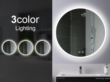 MIRROR |  Round 3 Color LED Mirror Touch Sensor Defogger 600mm 750mm 900m Sale