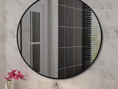 MIRROR | Round Black Aluminum Framed Non-luminous Wall Mirror 600mm 800mm Hot on Sale