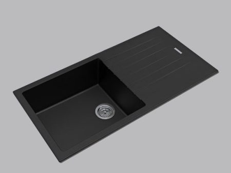 SINK |  1000x500x200mm Granite Stone Kitchen Sink with Drainboard Top Undermount Supply