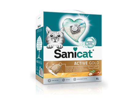 SANICAT Active Gold Arena Sin Polvo para Gatos 6L Hot on Sale