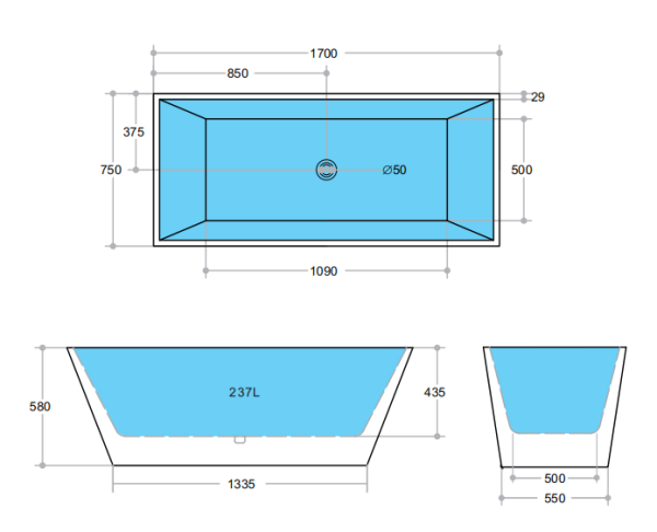 BATHTUB | KDK KBT-2 Qubist Free Standing Bathtub Sale