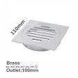 Grates & Wastes | 110X110MM SQUARE BRASS FLOOR WASTE SHOWER GRATE DRAIN OUTLET 100MM Supply