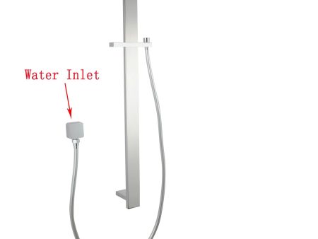 SHOWER ARM | Square Wall Mounted Sliding Rail with Water Hose & Wall Connector Only Fashion