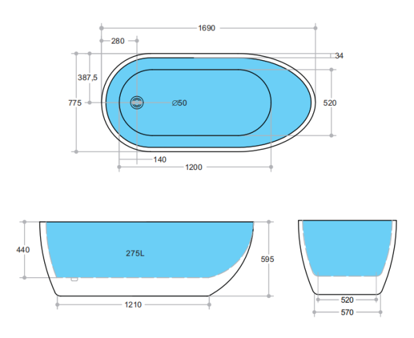 BATHTUB | KDK Veda KBT-E Free Standing Bathtub Sale