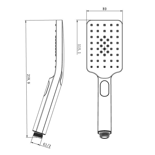 SHOWER HEAD | Square 3 Functions ABS Handheld Shower Hot on Sale