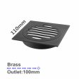 Grates & Wastes | 110X110MM SQUARE BRASS FLOOR WASTE SHOWER GRATE DRAIN OUTLET 100MM Supply