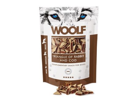 Snack Natural WOOLF Triángulos de Conejo y Bacalao 100 gr para Perros on Sale