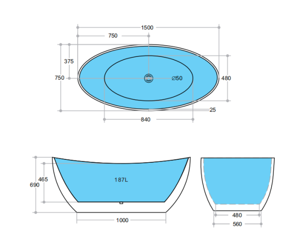 BATHTUB | KDK Evie KBT-4 Free Standing Bathtub Online