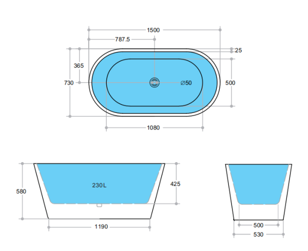 BATHTUB | KDK KBT-3 Ovia Free Standing Bathtub For Cheap