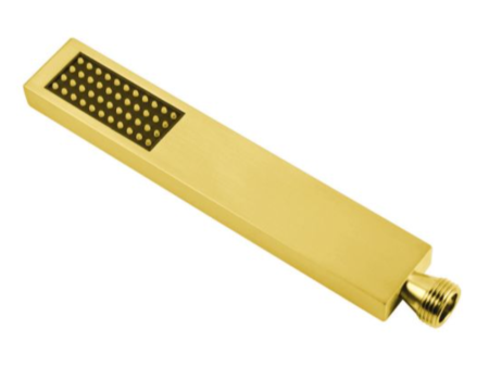 SHOWER HEAD | Square Brushed Yellow Gold Brass Single Function Handheld Shower Online Hot Sale