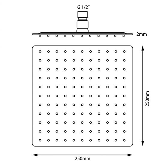 SHOWER HEAD | Super-slim Square Rainfall Shower Head Discount